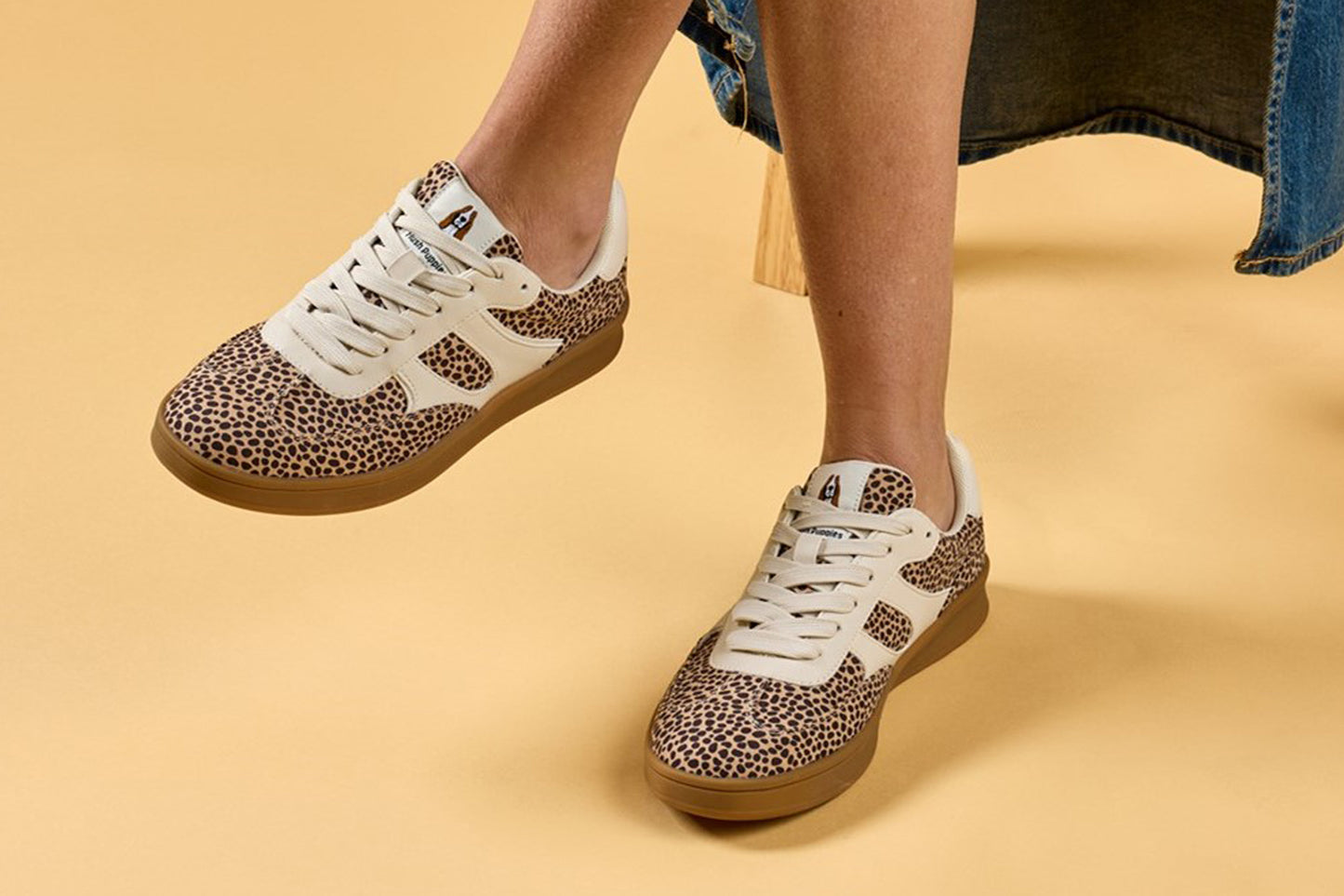 Hush Puppies Maura Textile Cheetah Womens Fashion Trainers