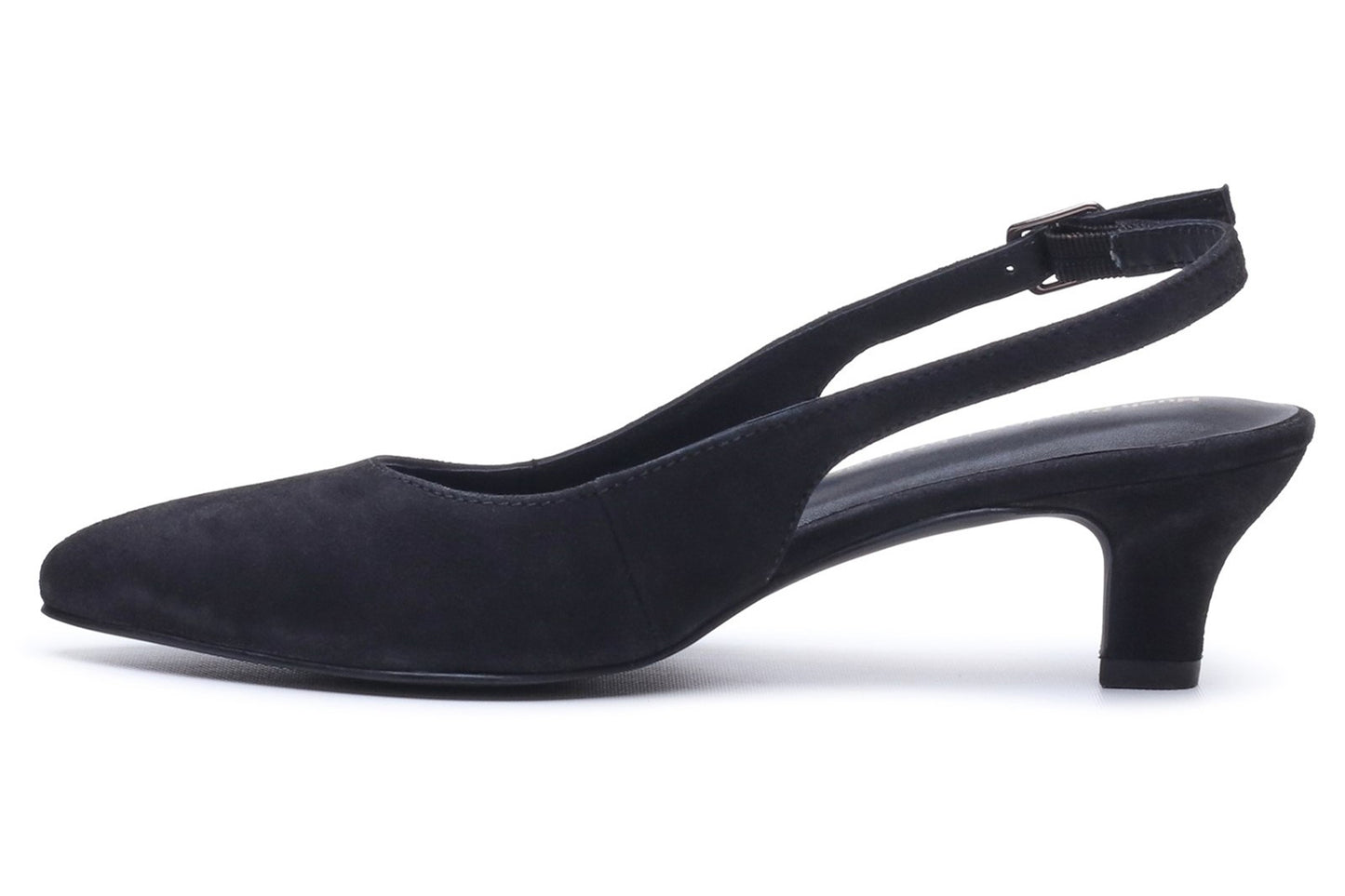 Hush Puppies Nahla Buckle Kitten Heel Black Womens Shoes