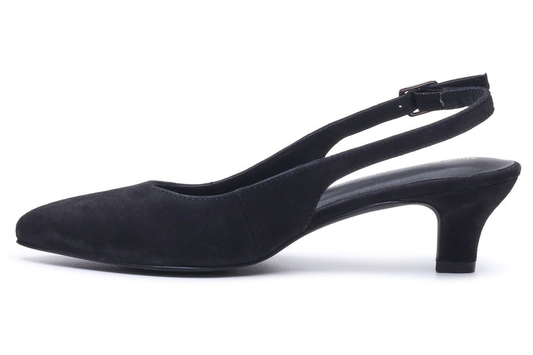 Hush Puppies Nahla Buckle Kitten Heel Black Womens Shoes