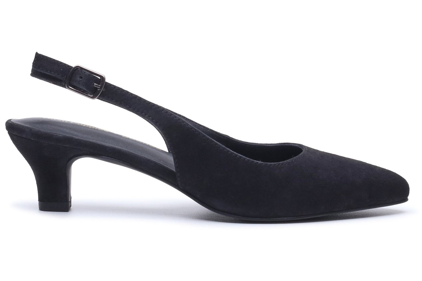 Hush Puppies Nahla Buckle Kitten Heel Black Womens Shoes