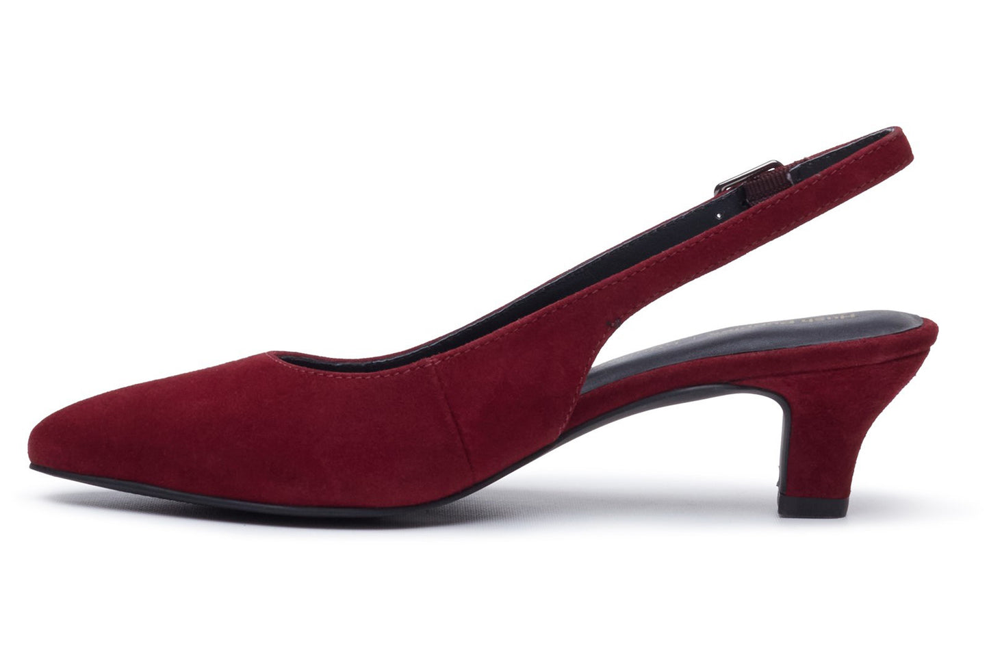 Hush Puppies Nahla Buckle Kitten Heel Bordeaux Womens Shoes