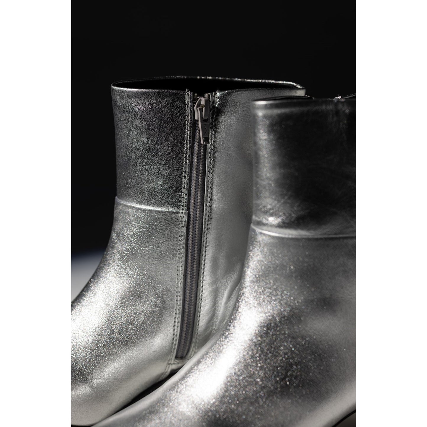 Hush Puppies Nahla Kitten Heel Boot Silver Womens Boots