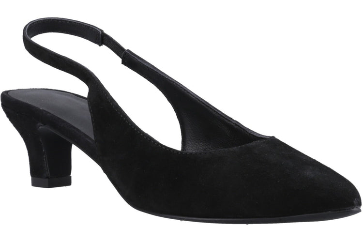 Hush Puppies Nahla Suede Heel Black Womens Shoes