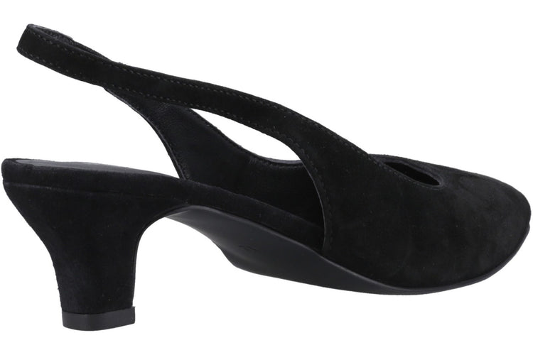 Hush Puppies Nahla Suede Heel Black Womens Shoes