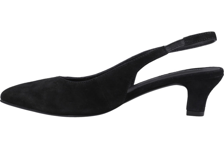 Hush Puppies Nahla Suede Heel Black Womens Shoes