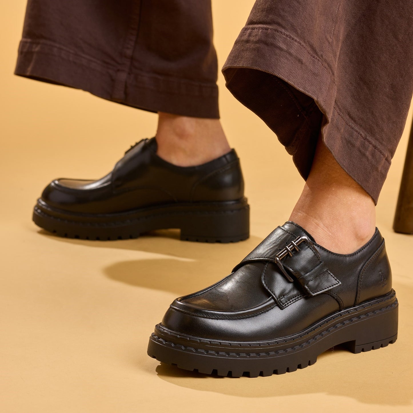 Hush Puppies Orla Monk Shoe Black Womens Shoes