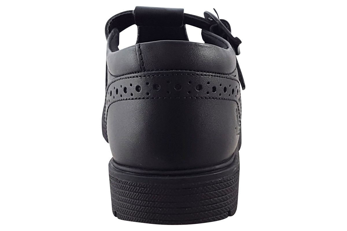 hush puppies paloma t bar black leather womens shoes back