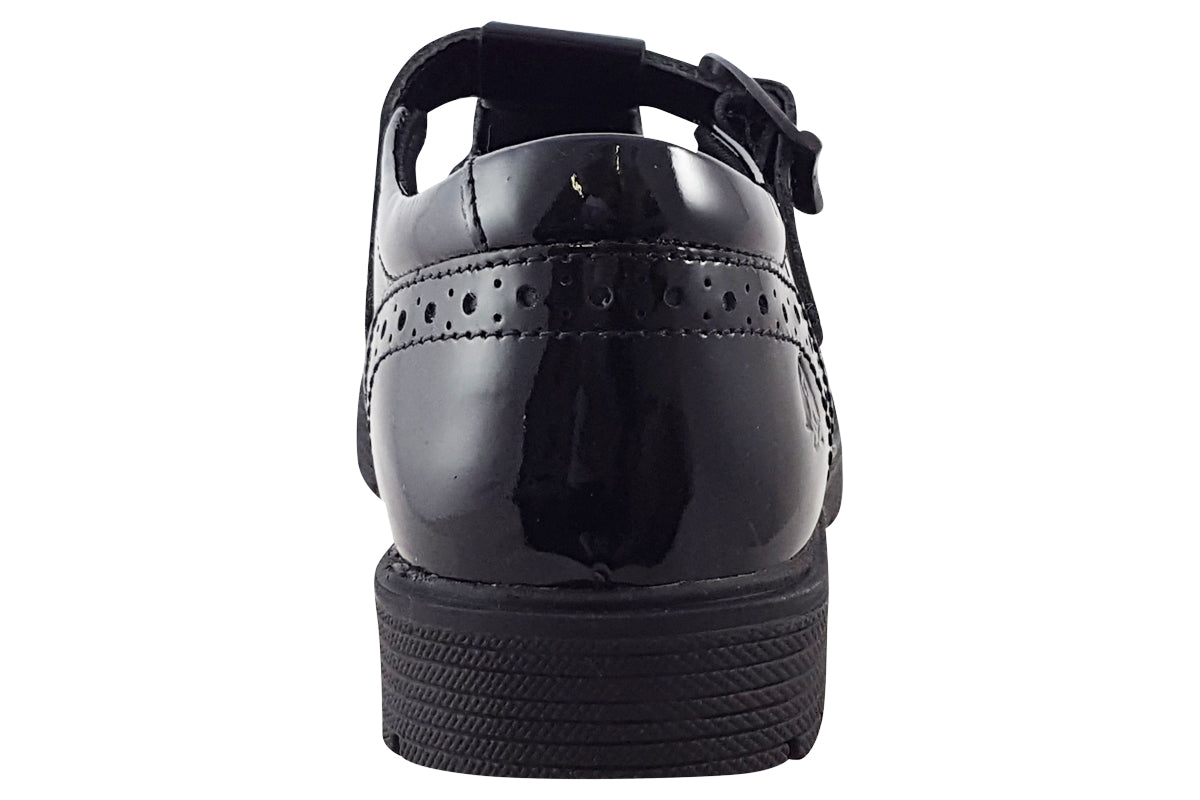hush puppies paloma t bar black patent womens shoes back