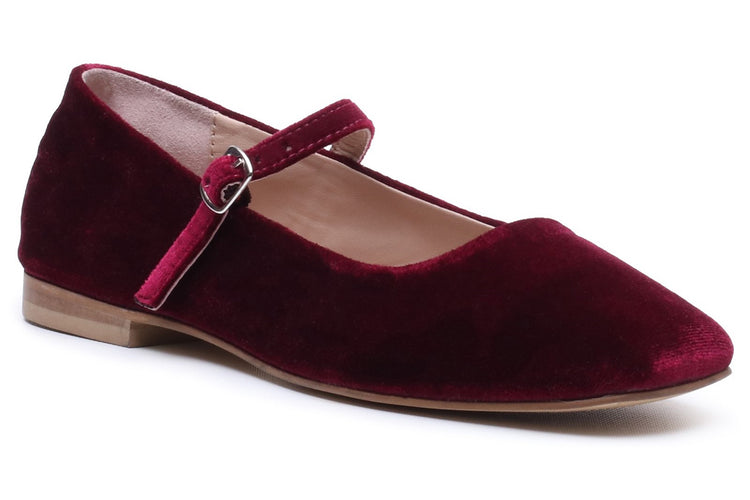 Hush Puppies Pasha Velvet Bordeaux Womens Shoes
