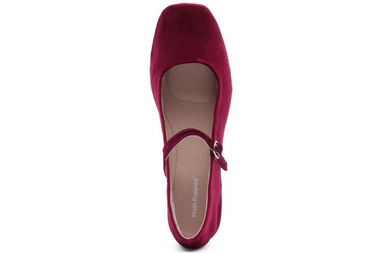 Hush Puppies Pasha Velvet Bordeaux Womens Shoes