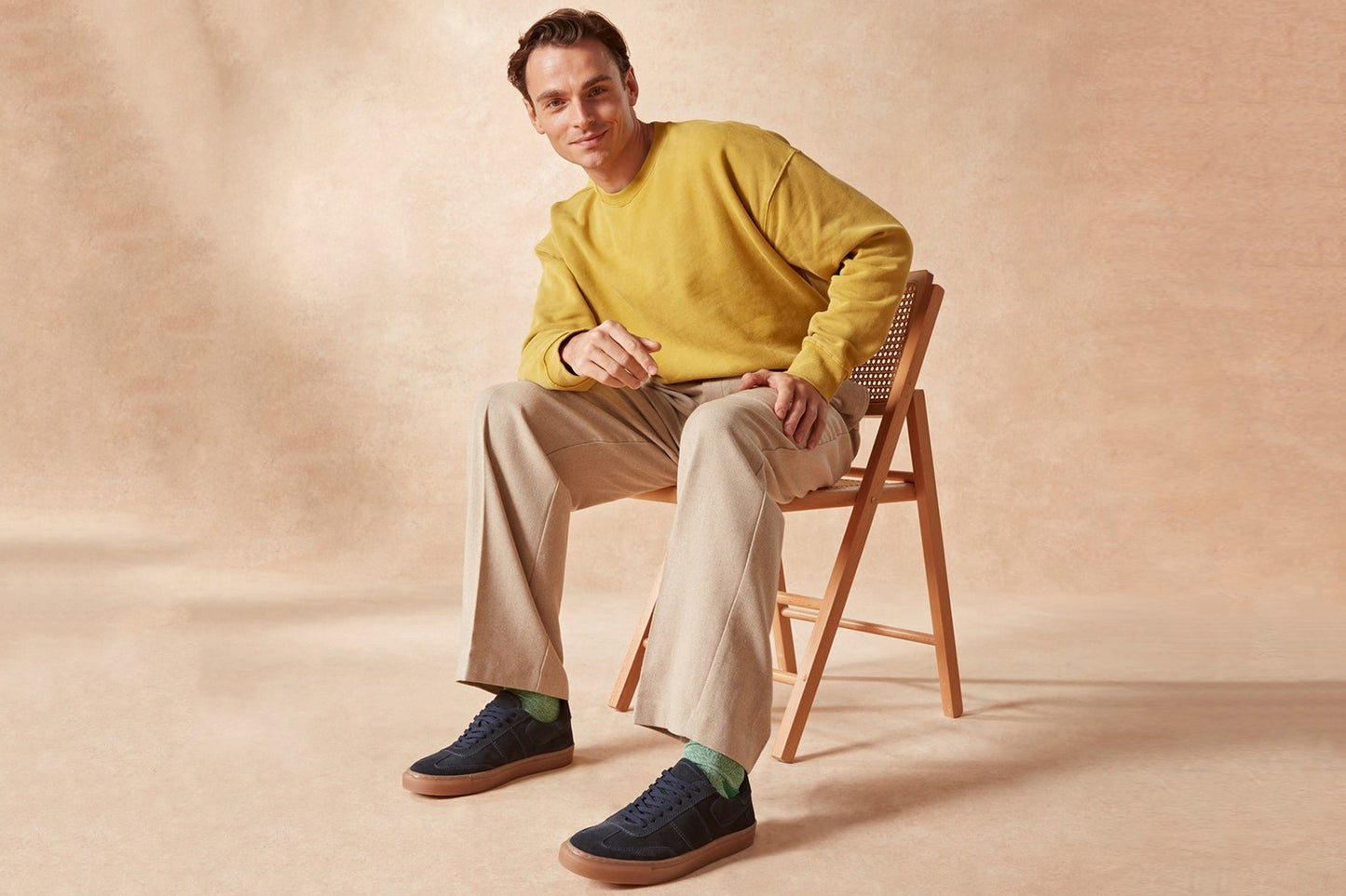 Hush Puppies Riley Navy Suede Mens Trainers