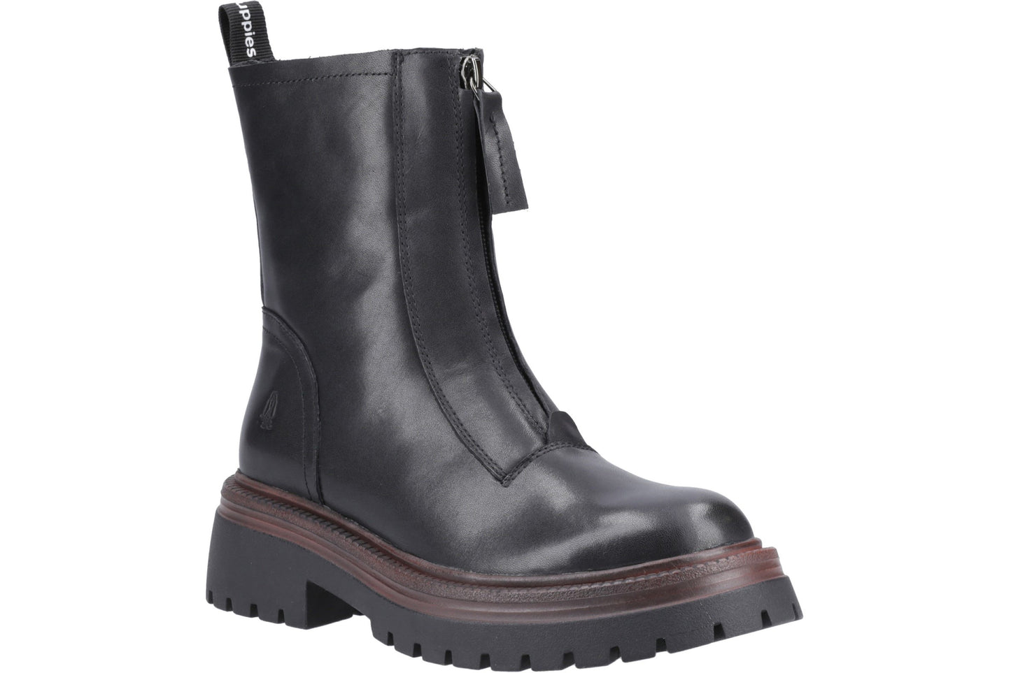 Hush Puppies Roxanna Black Leather Womens Boots