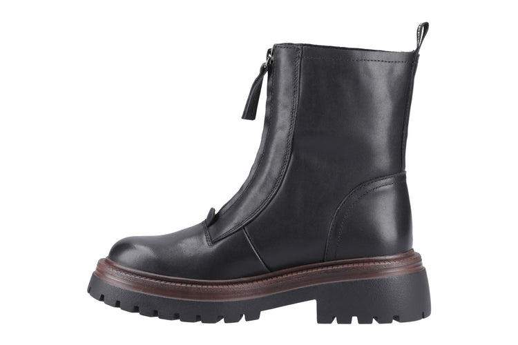 Hush Puppies Roxanna Black Leather Womens Boots