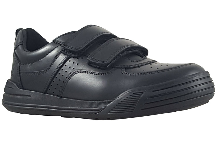 Hush Puppies Sully Black Boys School Shoes