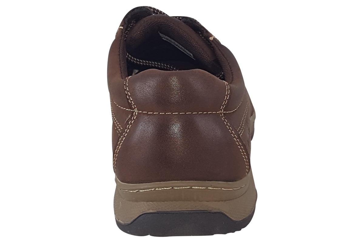 hush puppies mens brown leather casual shoes