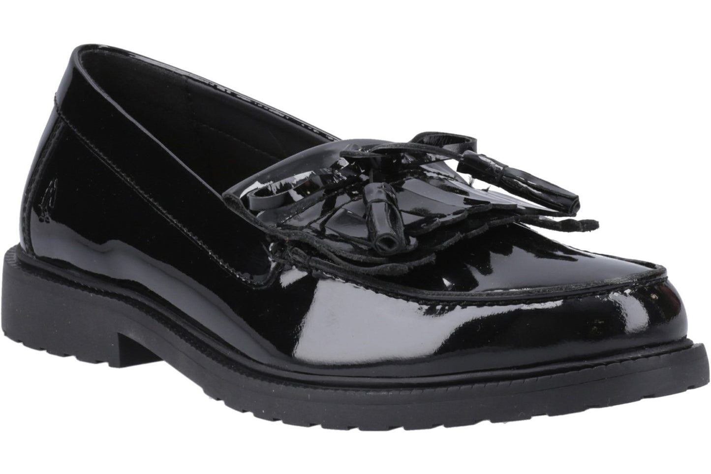 Hush Puppies Verity Kiltie Loafer Black Patent Womens Shoes