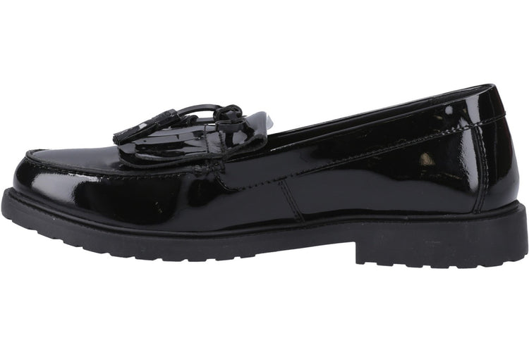 Hush Puppies Verity Kiltie Loafer Black Patent Womens Shoes