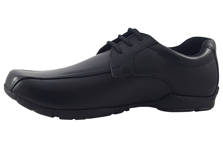 Hush Puppies Vincente Lace Black Boys School Shoes