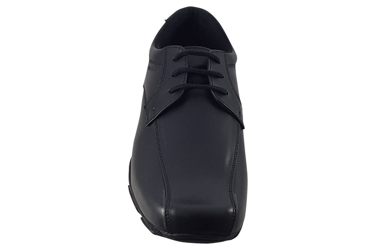 Hush Puppies Vincente Lace Black Boys School Shoes