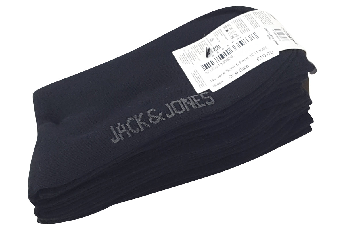 jack-and-jones-jens-sock-5-pack-black-mens-left