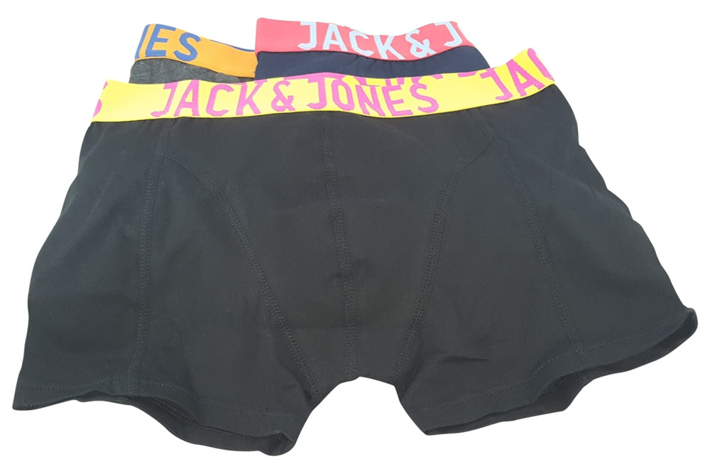 jack jones crazy solid trunk 3 pack black navy mens back
