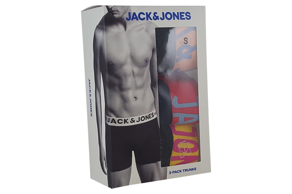 jack jones crazy solid trunk 3 pack black navy mens left