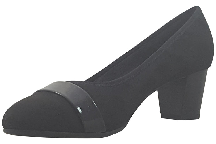 Jana Softline Bernie 22467-42 Black/Black Patent Womens Shoes