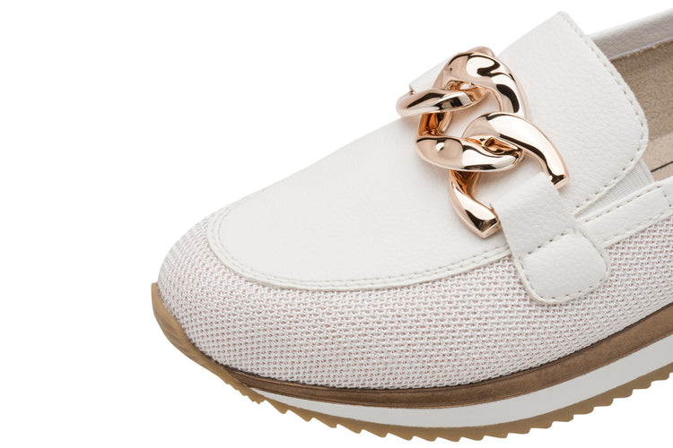 Jana Softline Charlene 24766-42 White/Rose Gold Womens Shoes