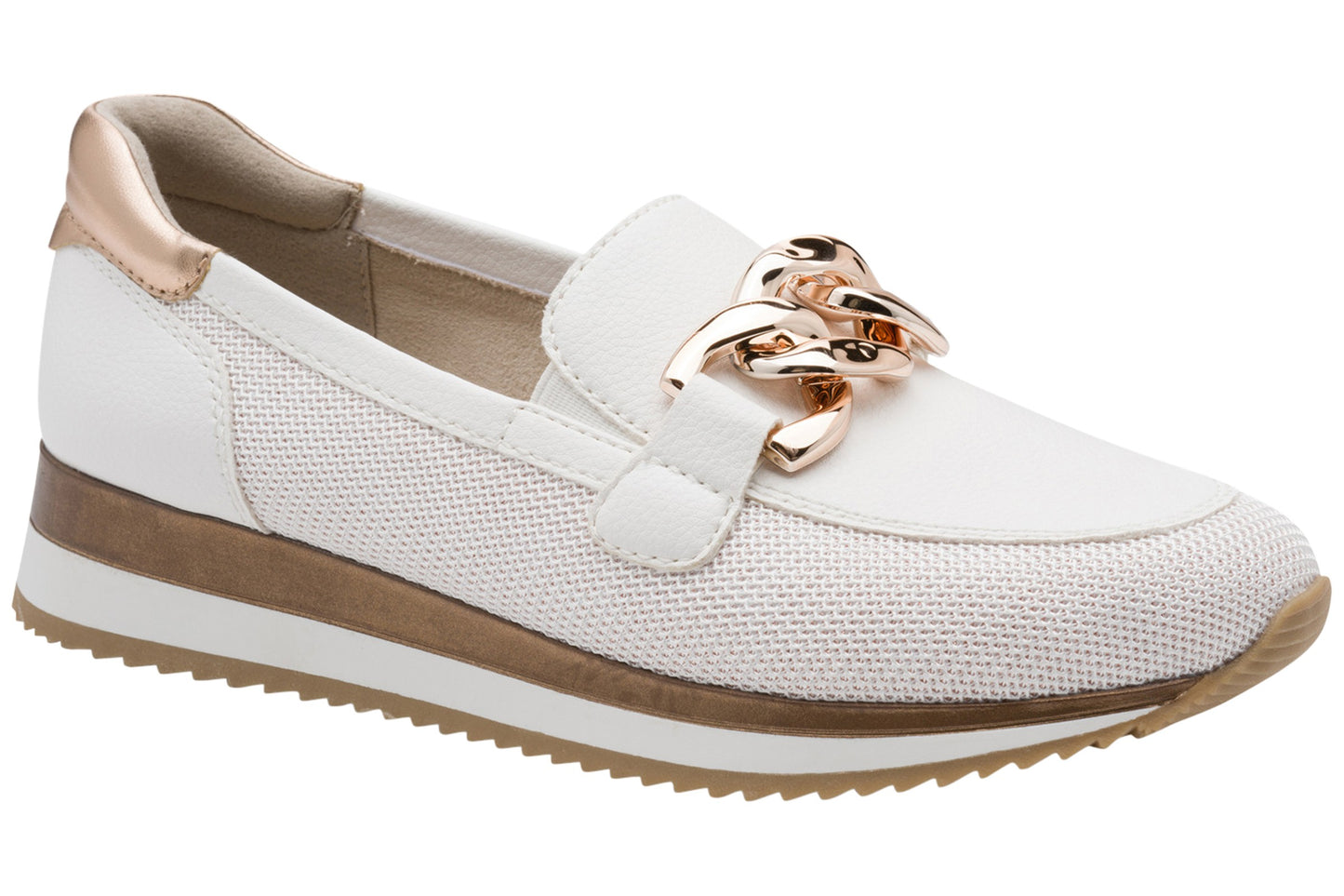 Jana Softline Charlene 24766-42 White/Rose Gold Womens Shoes