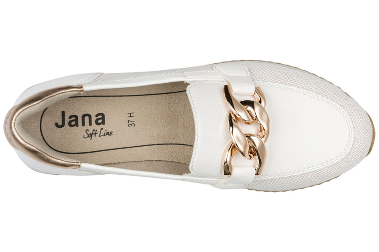 Jana Softline Charlene 24766-42 White/Rose Gold Womens Shoes