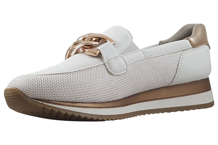 Jana Softline Charlene 24766-42 White/Rose Gold Womens Shoes