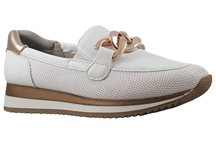 Jana Softline Charlene 24766-42 White/Rose Gold Womens Shoes