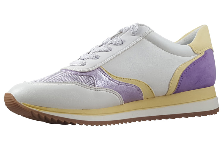 Jana Softline Coole 23774-43 White/Lilac Womens Fashion Trainers