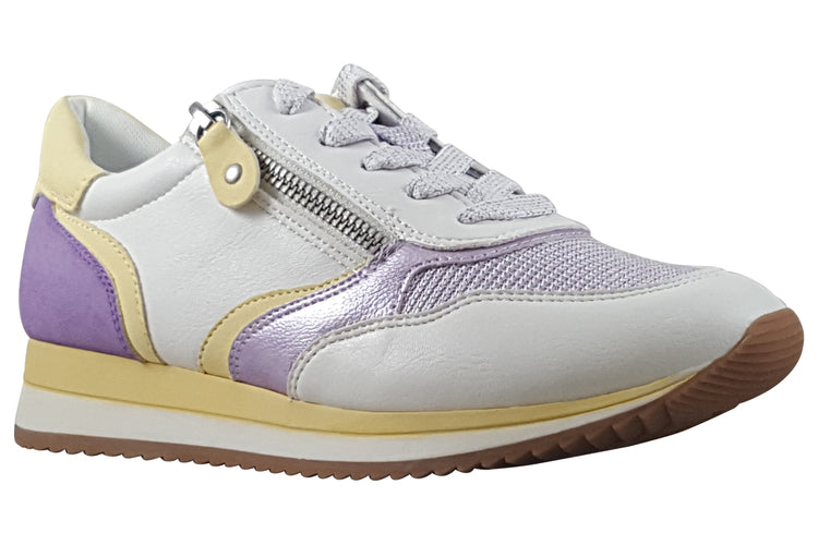 Jana Softline Coole 23774-43 White/Lilac Womens Fashion Trainers