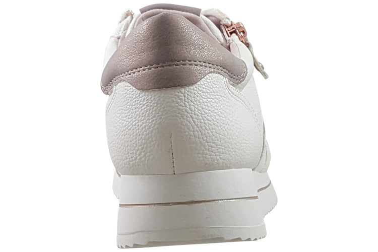 Jana Softline Coole 23774-43 White/Rose Gold Womens Fashion Trainers