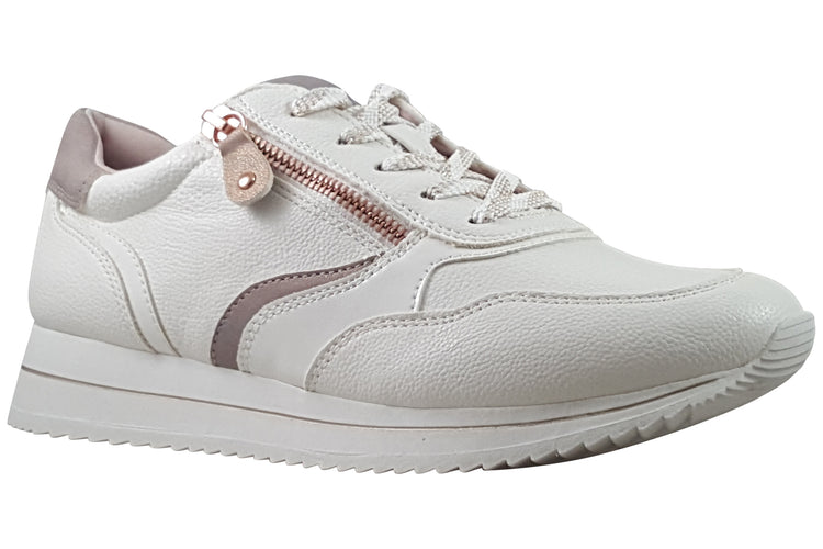 Jana Softline Coole 23774-43 White/Rose Gold Womens Fashion Trainers