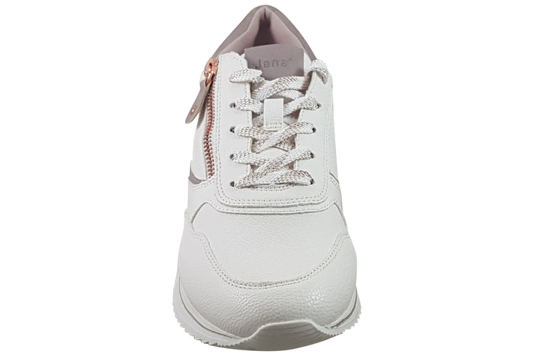 Jana Softline Coole 23774-43 White/Rose Gold Womens Fashion Trainers
