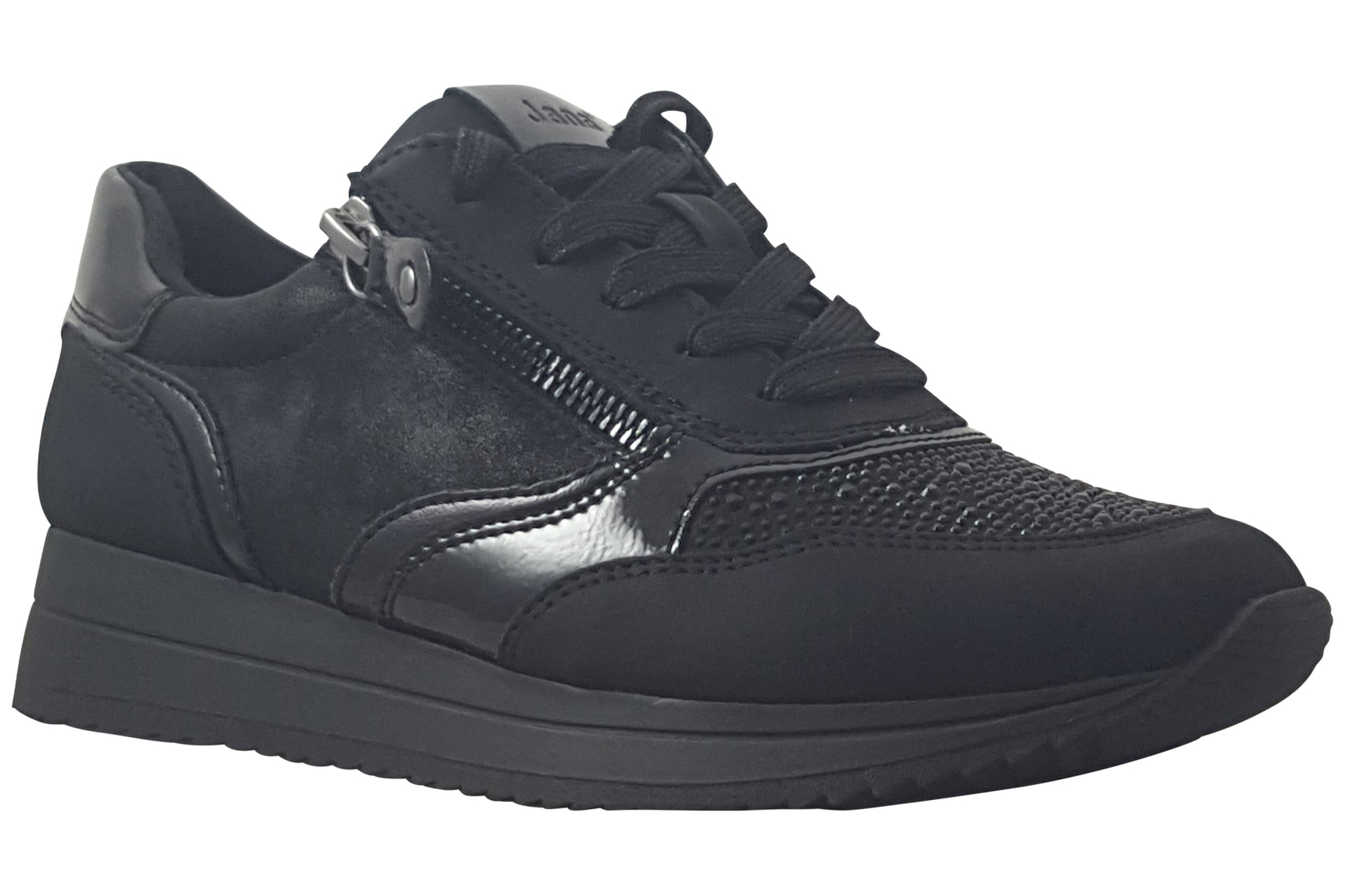 jana-coole-womens-trainers-black-glitter-right