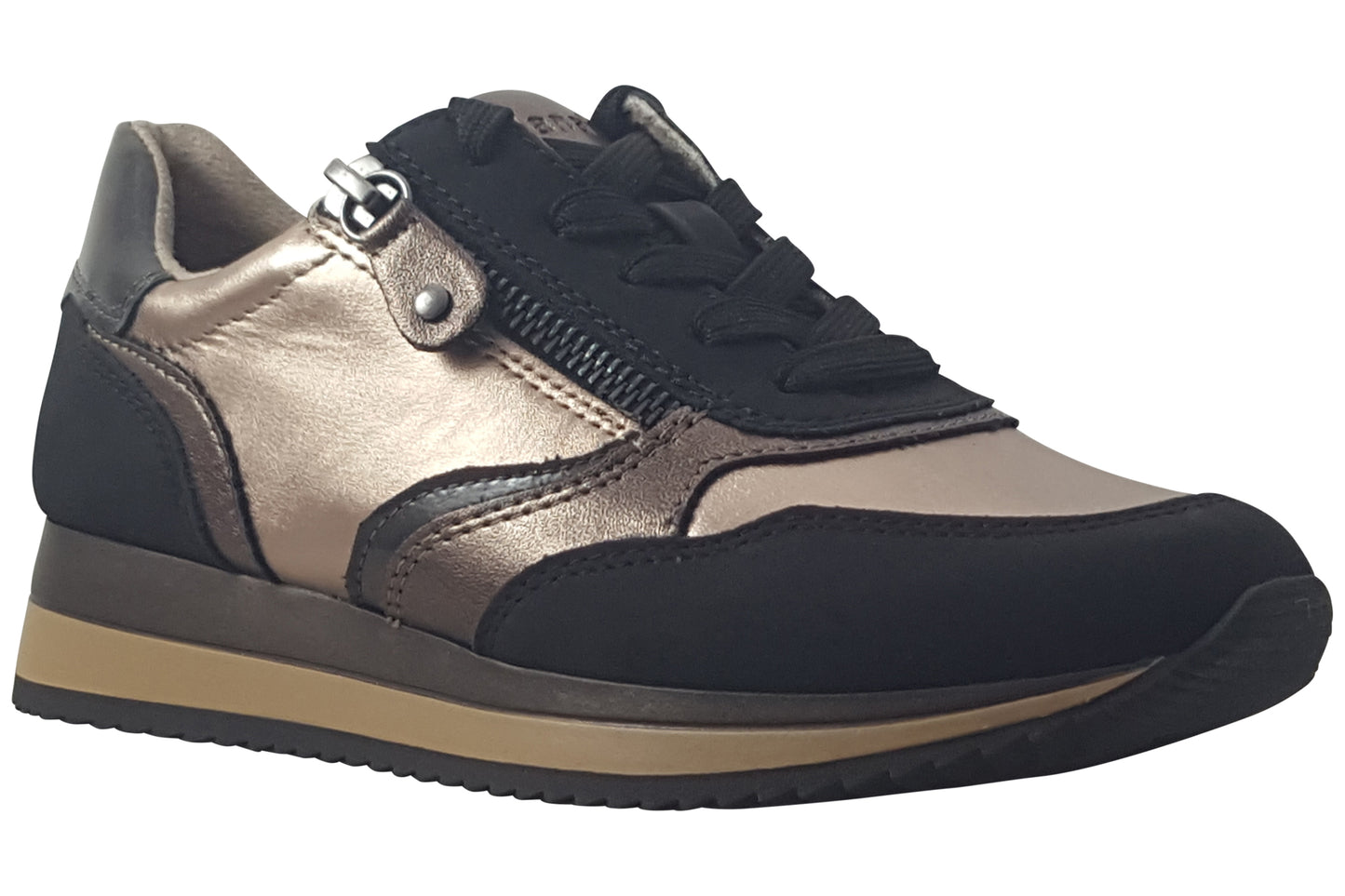 Jana Softline Coole 23774-43 Black/Pewter Womens Fashion Trainers