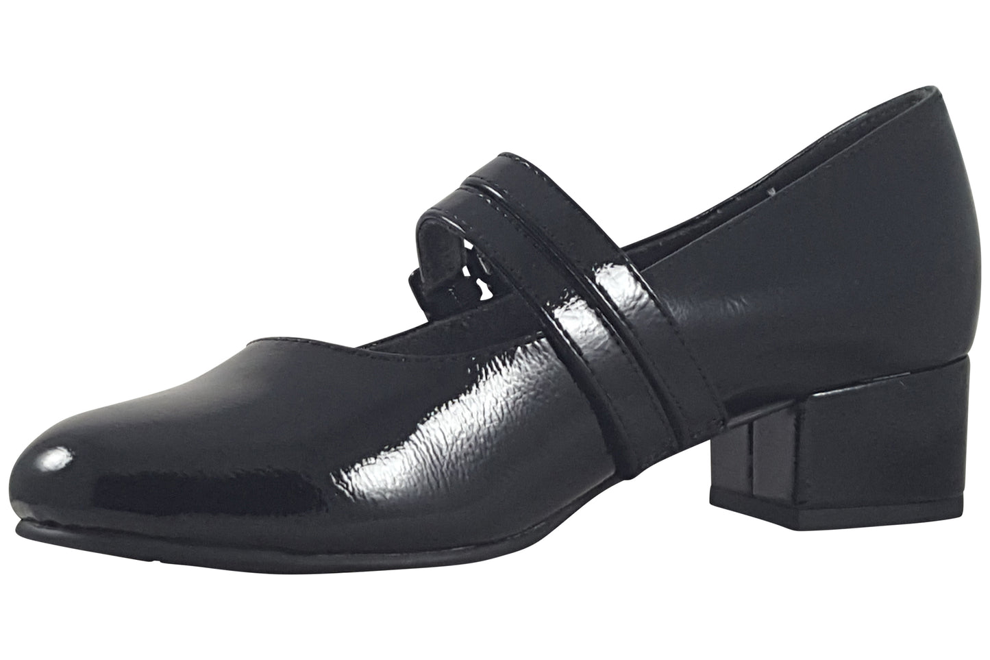jana dorothy 24366 45 womens shoes black patent left