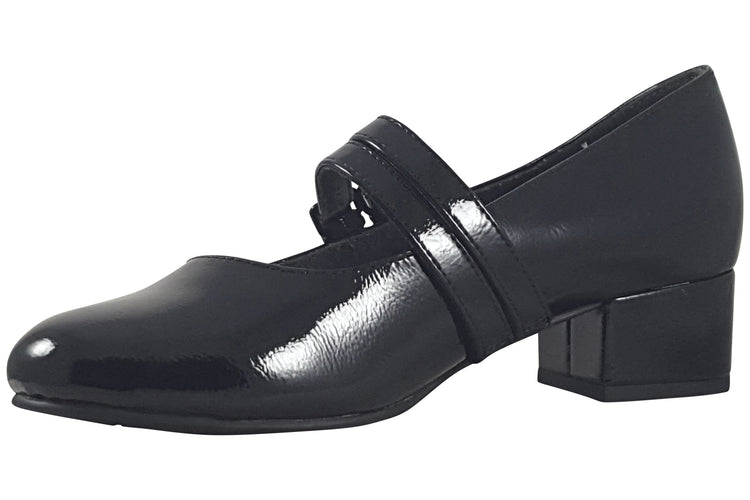 Jana Softline Dorothy 24366-45 Black Patent Womens Shoes