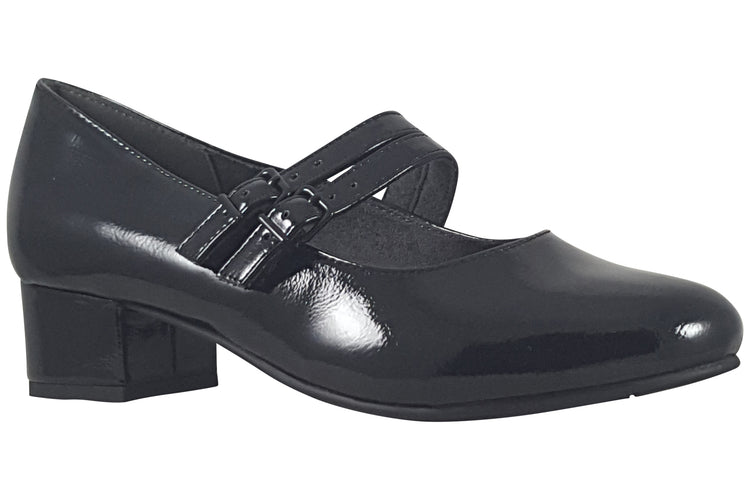 Jana Softline Dorothy 24366-45 Black Patent Womens Shoes