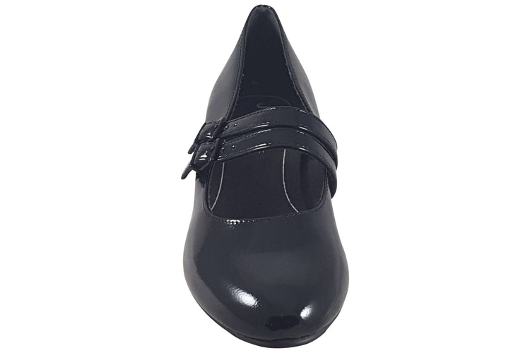 Jana Softline Dorothy 24366-45 Black Patent Womens Shoes