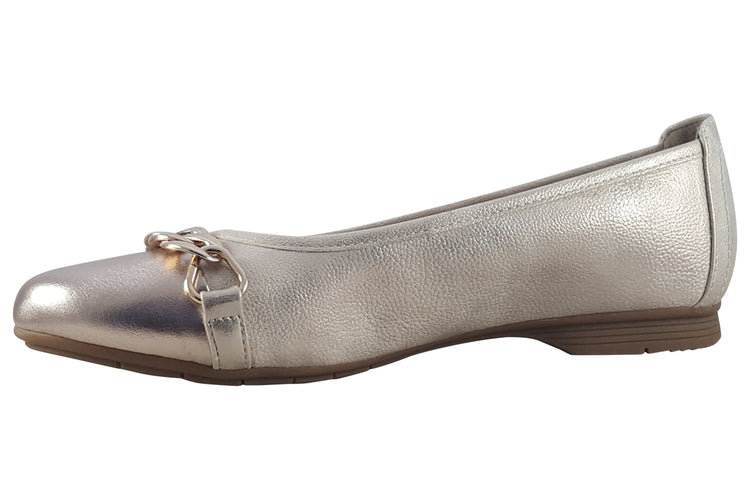 Jana Softline Emily Rose-5 22165-42 Beige/Gold Womens Shoes