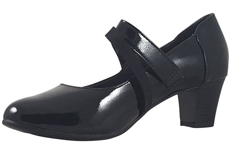 Jana Softline Katy 24465-43 Black Patent Womens Shoes