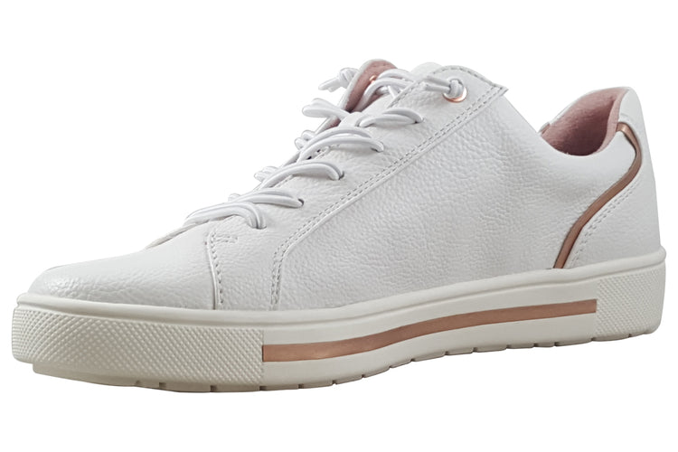 Jana Softline Monica 23660-42 White/Rose Gold Womens Fashion Trainers