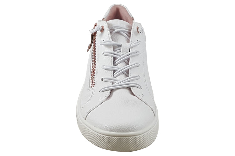 Jana Softline Monica 23660-42 White/Rose Gold Womens Fashion Trainers