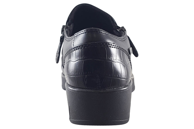 Jana Softline Zelly 3 24660-29 Black Snake Womens Shoes