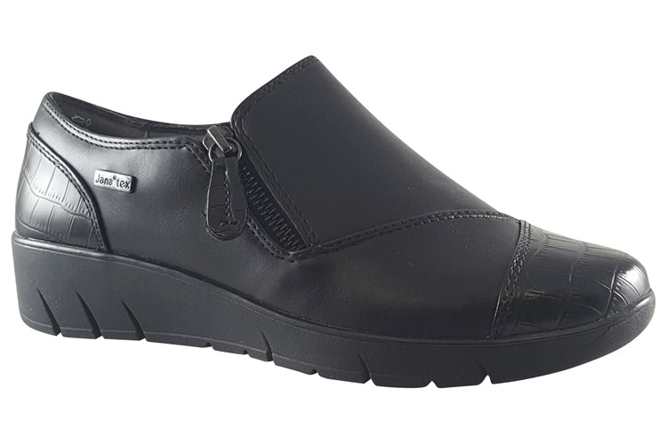 Jana Softline Zelly 3 24660-29 Black Snake Womens Shoes