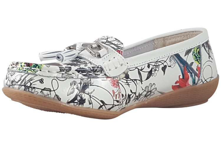 Jo & Joe Botanical White/Floral Womens Shoes
